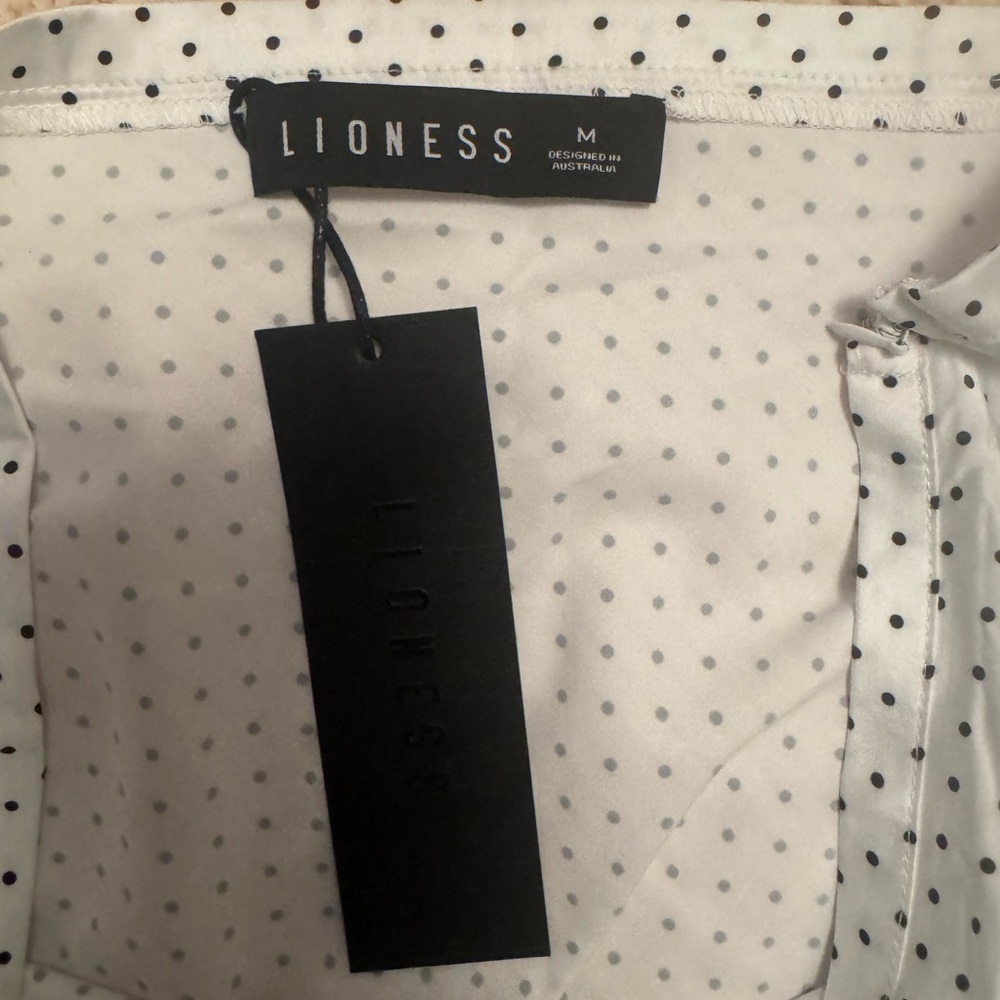 NWT Lioness Women’s White and Black Satin Maxi Skirt M - Picture 6 of 7